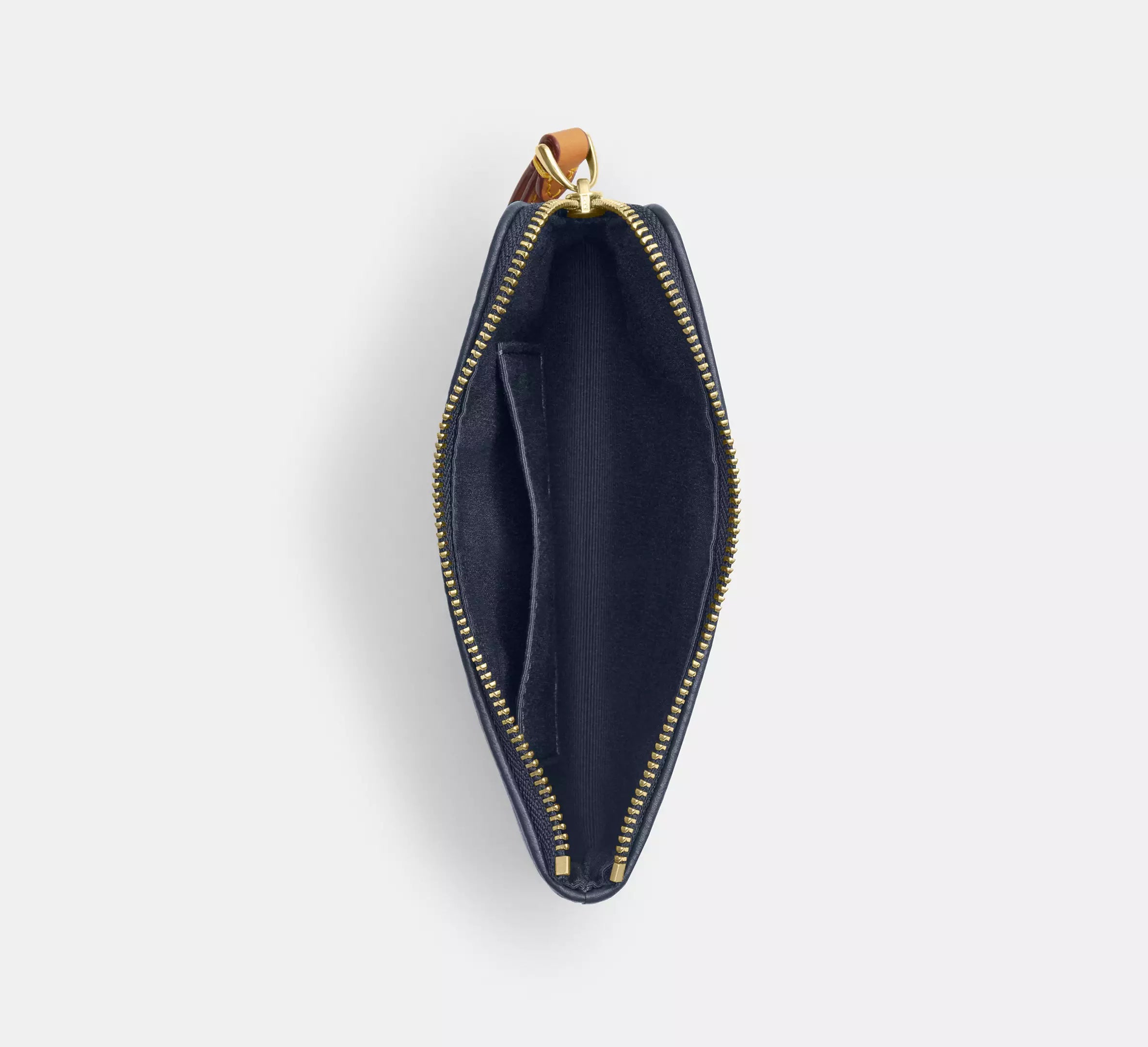 Coach Corner Zip Wristlet In Signature Denim - Gold/Indigo