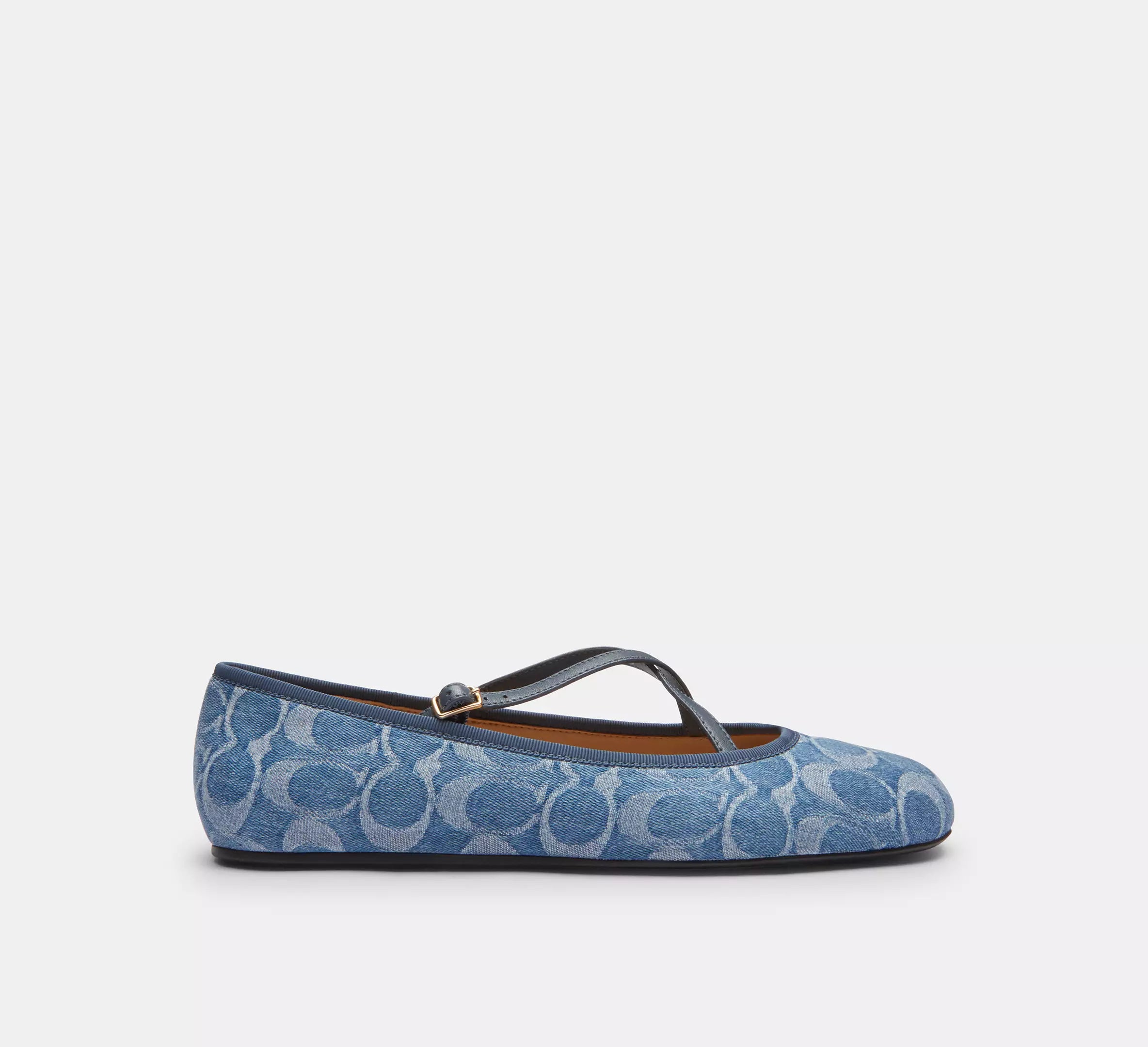 Coch Phoebe Ballet Flat In Signature Denim -  Indigo