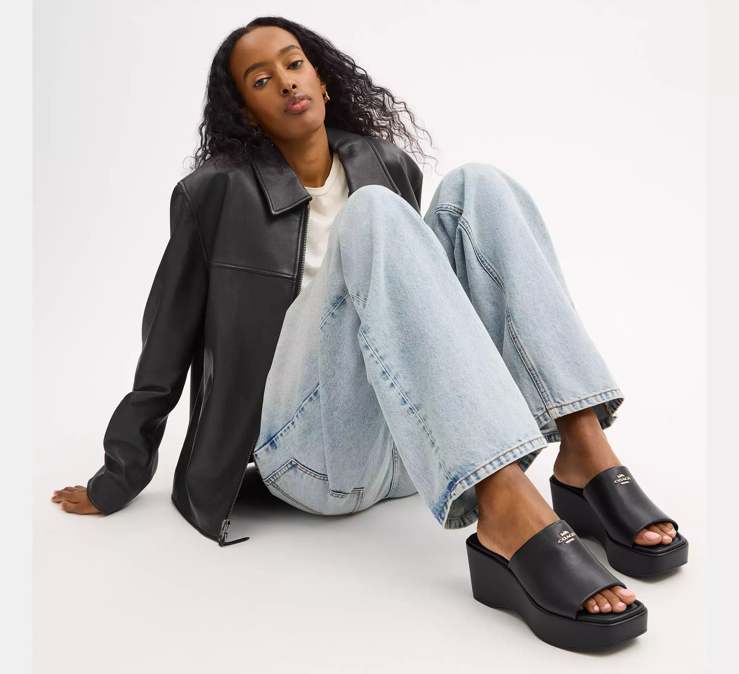 Coach Phoebe Platform Sandal  -   Black