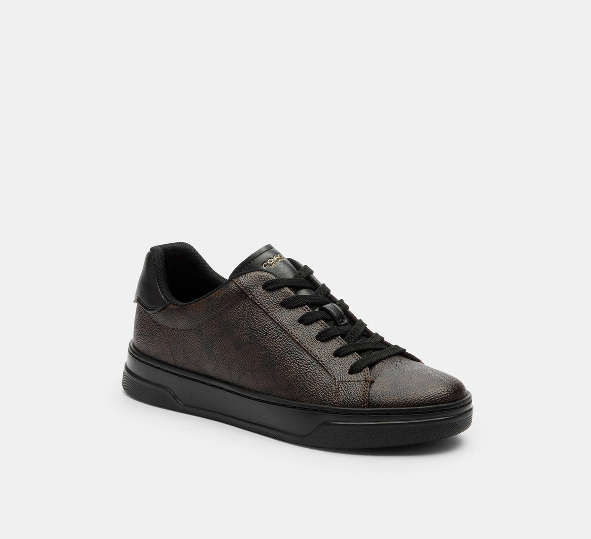 Coach  High Line Sneaker In Signature - Coated /Walnut & Black
