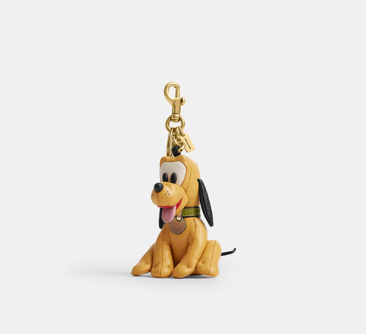 Coach Disney X Coach Pluto Collectible Bag Charm  -  Brass/Honeycomb Multi