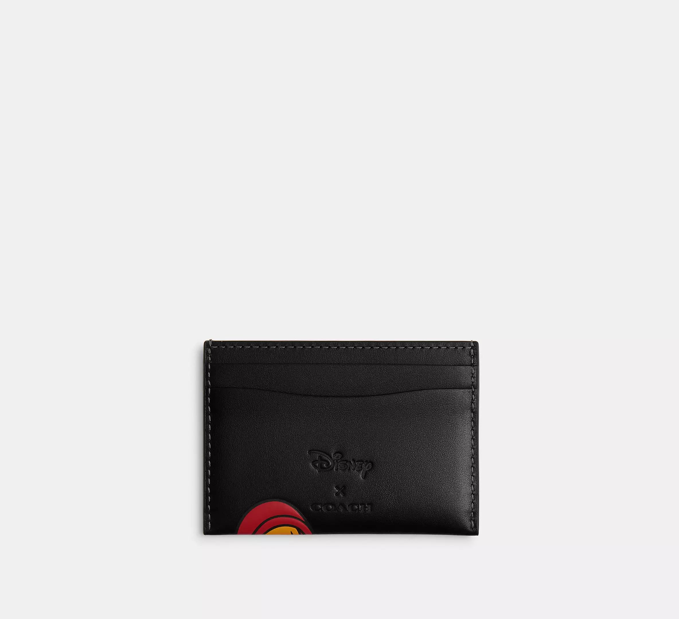 Coach Disney X Coach Essential Card Case With Pluto  - Brass/Black Multi