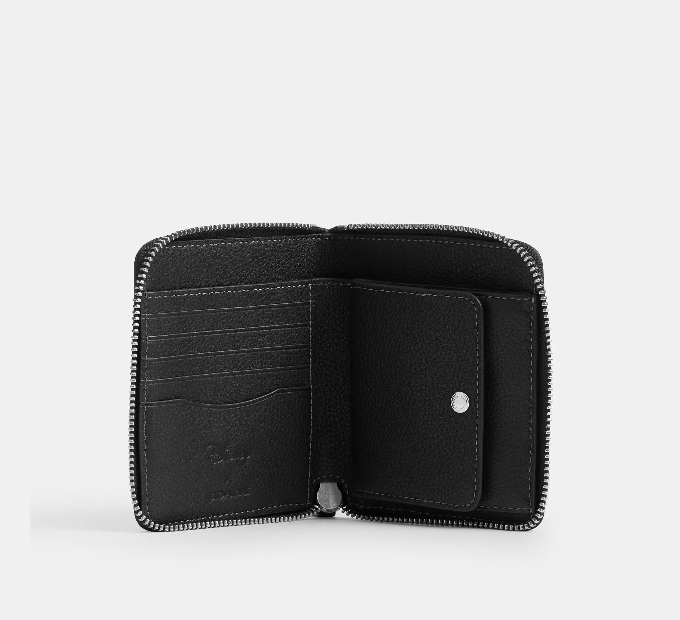 Coach Disney X Coach Zip Around Coin Wallet With Pluto  -   Black