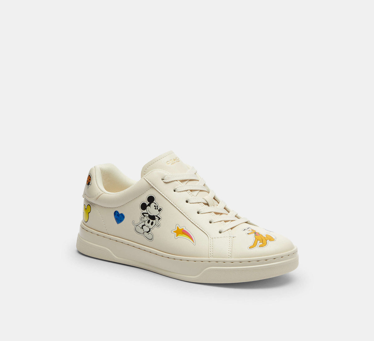 Coach Disney X Coach High Line Sneaker With Sticker Print-Chalk Multi
