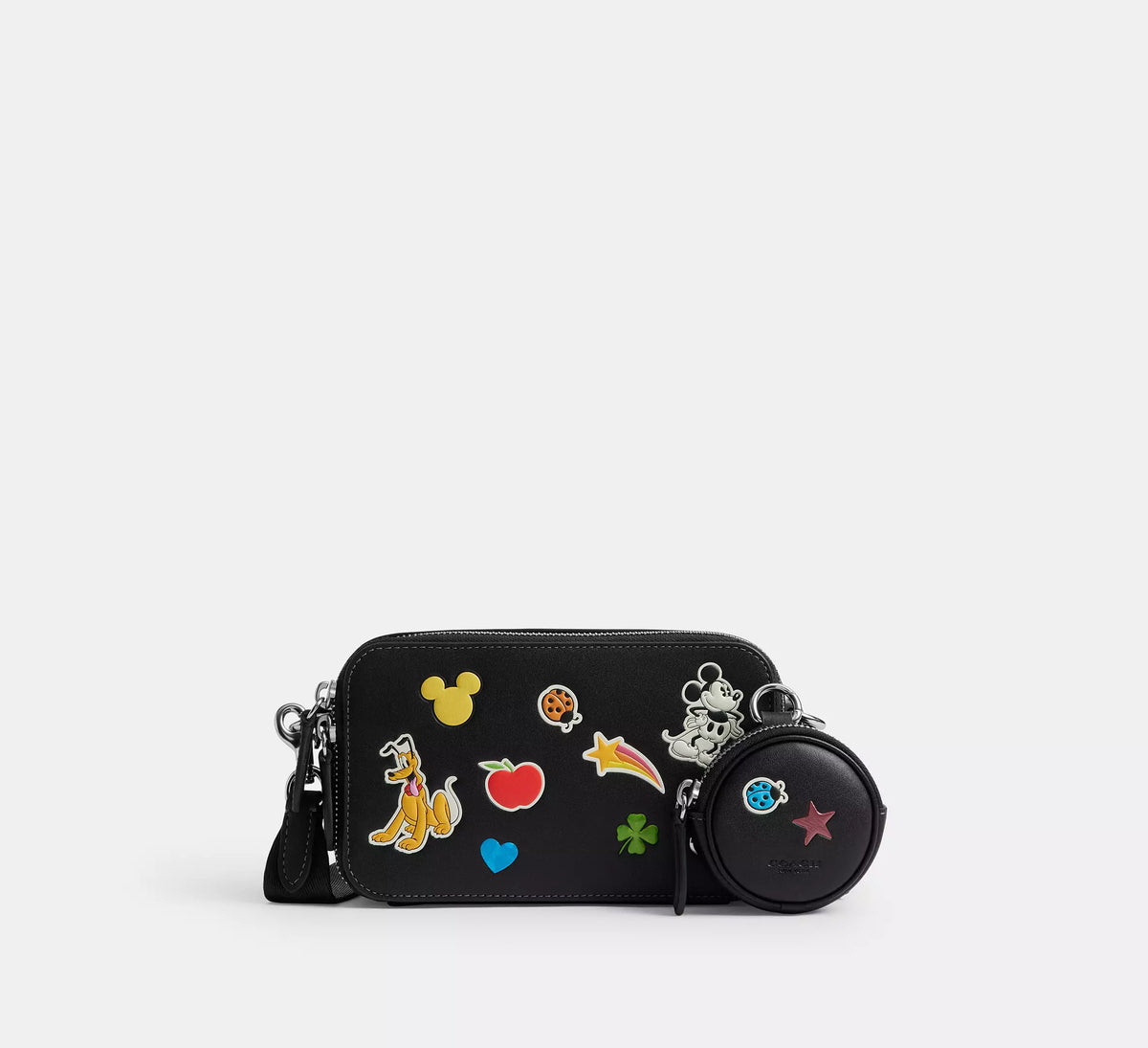 Coach Disney X Coach Charter Slim Crossbody Bag With Sticker Print  -  Black