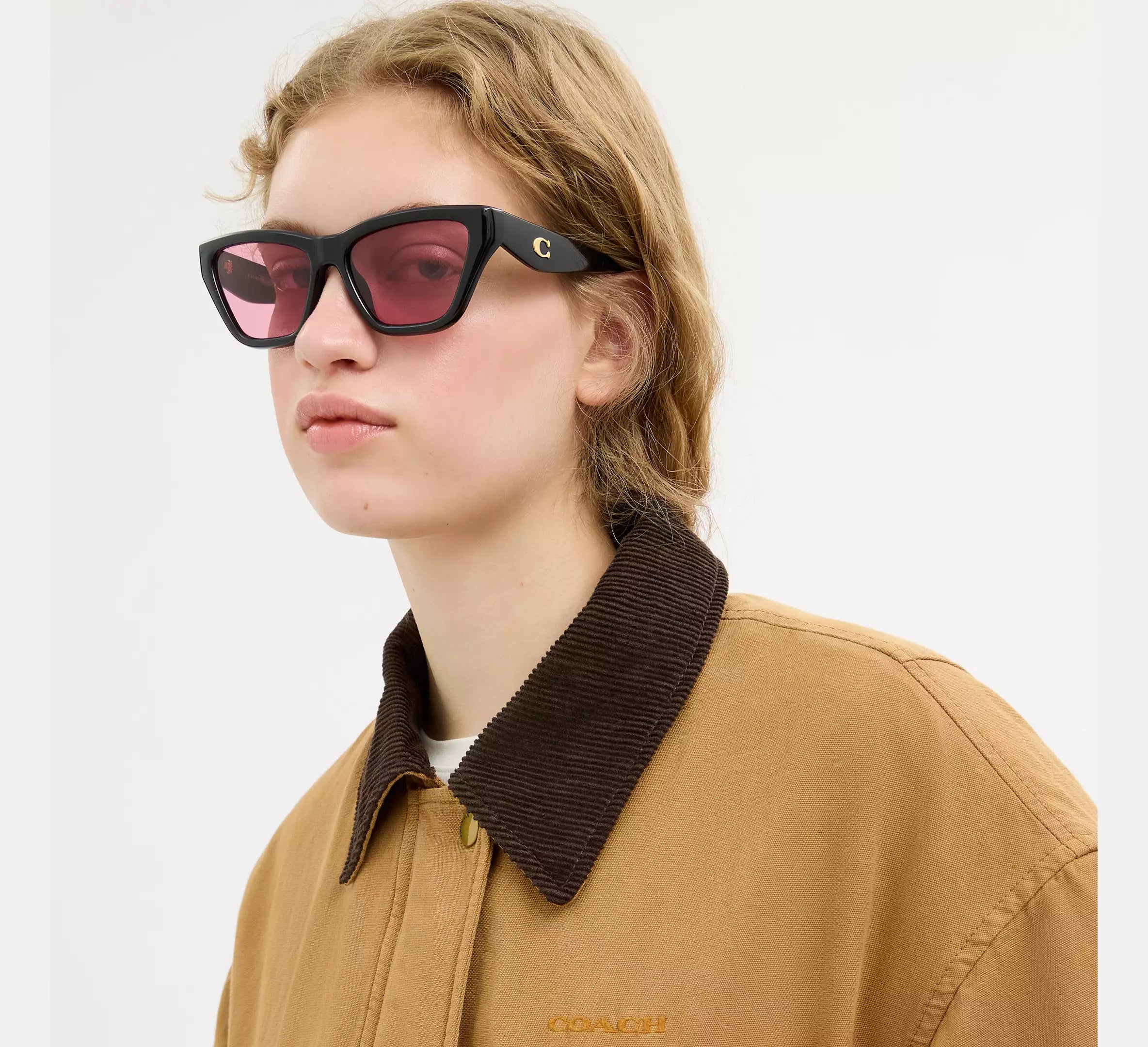 Coach C Hardware Cat Eye Sunglasses  -  Black