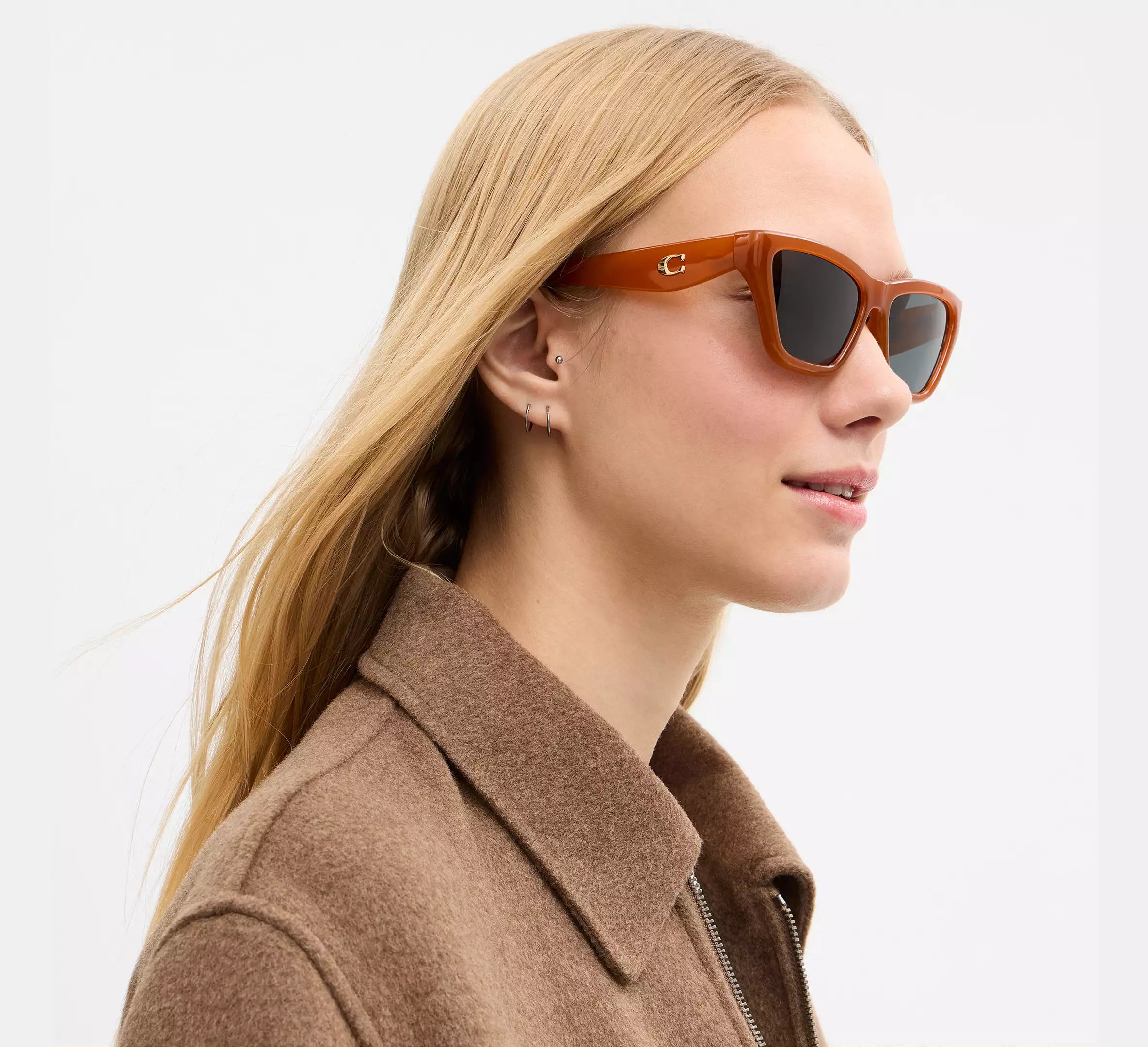 Coach C Hardware Cat Eye Sunglasses  -  Milky Amber