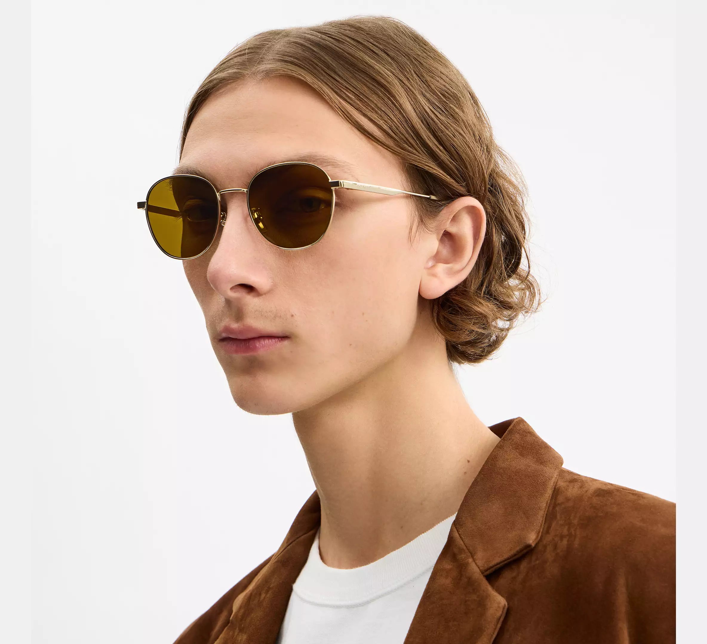 Coach Metal Hangtag Round Sunglasses  - Gold/Green