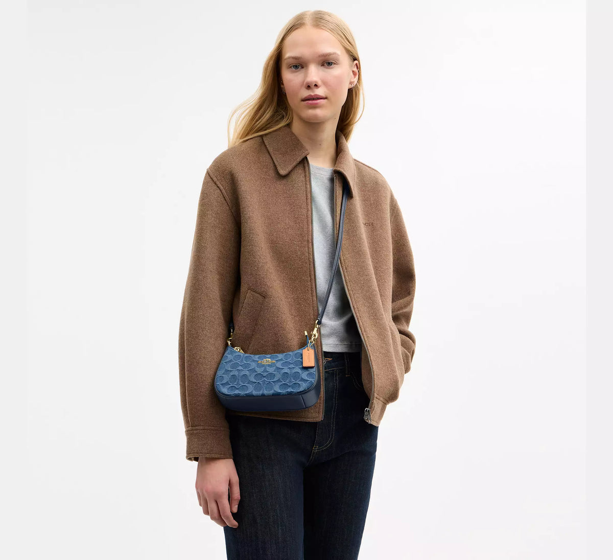Coach Teri Mini Crossbody Bag In Signature Denim - Gold/Indigo