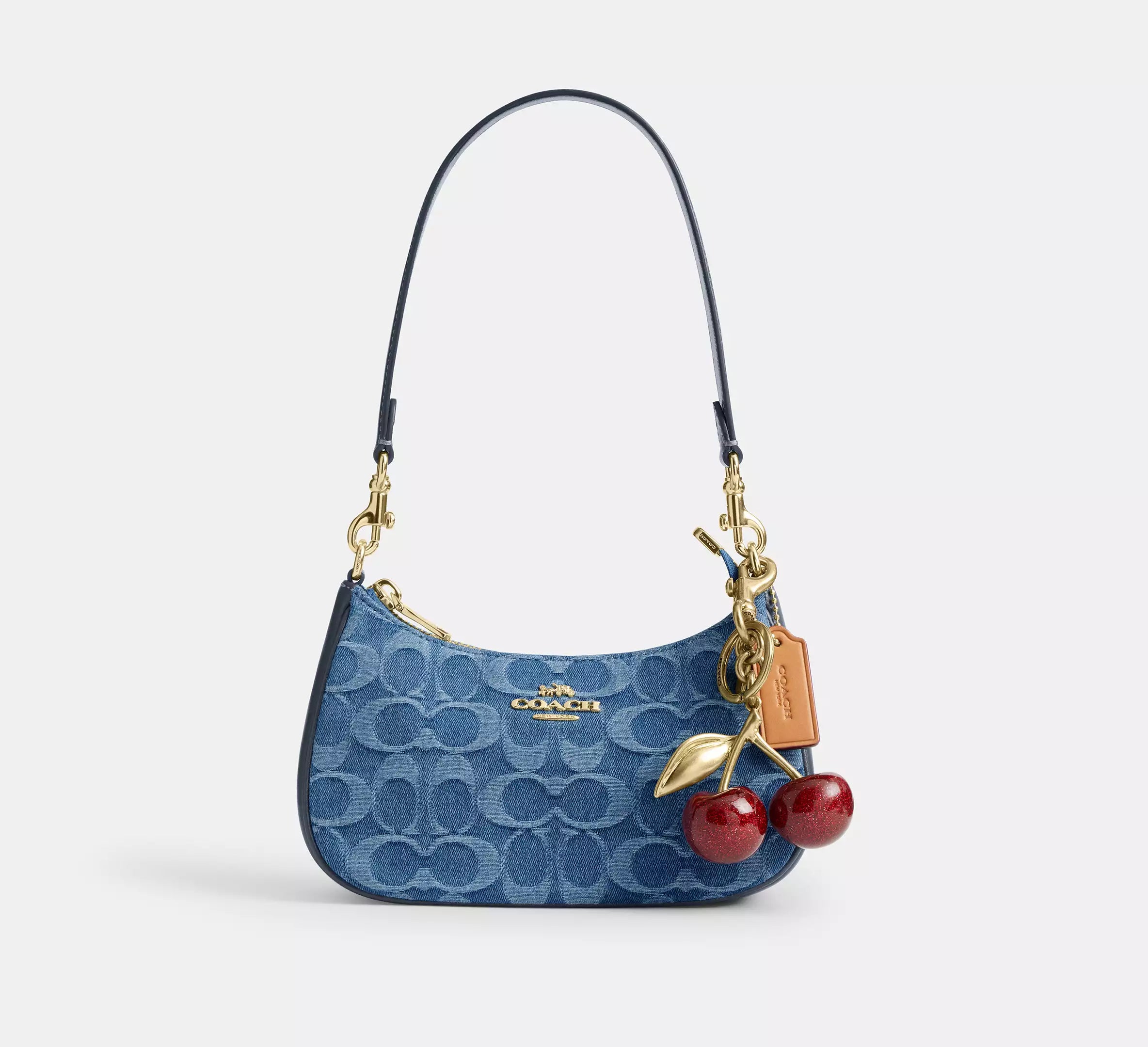 Coach Teri Mini Crossbody Bag In Signature Denim - Gold/Indigo