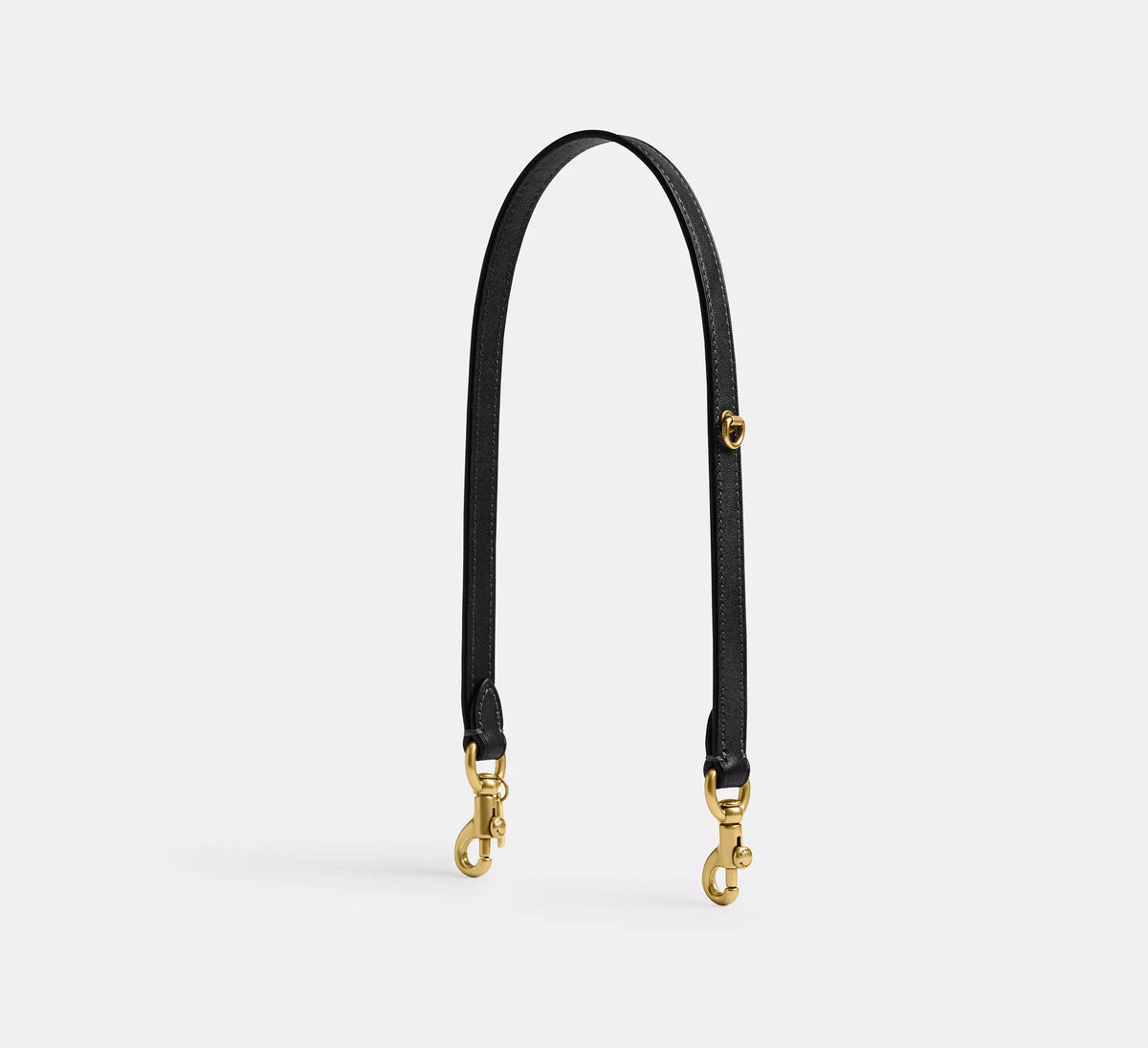 Coach Short Strap With D-Ring  -  Brass/Black