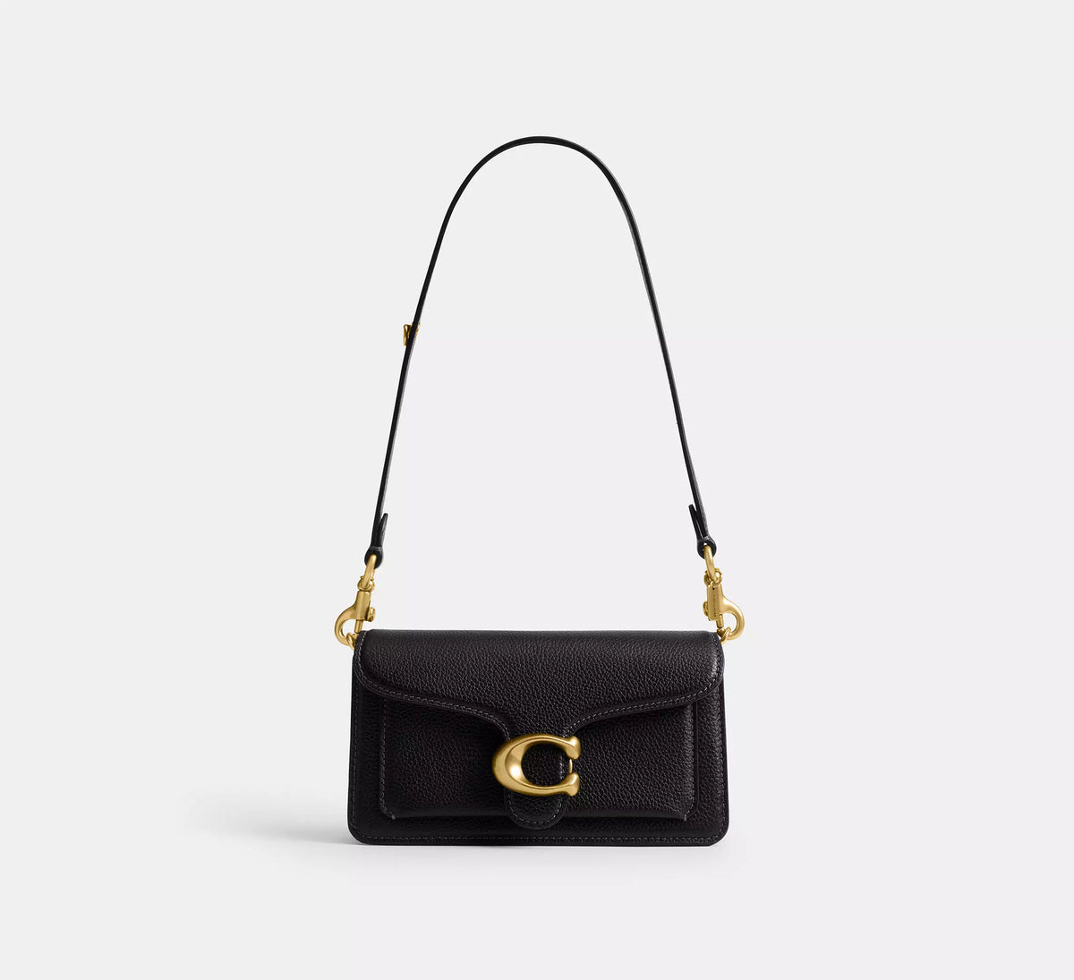 Coach Short Strap With D-Ring  -  Brass/Black