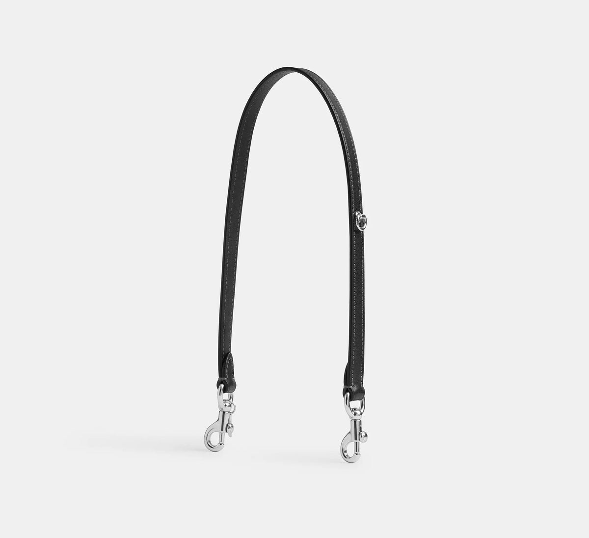 Coach Short Strap With D-Ring  -   Silver/Black