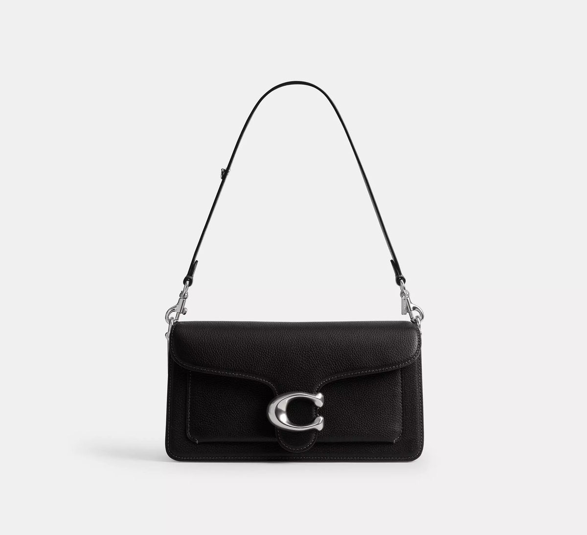 Coach Short Strap With D-Ring  -   Silver/Black