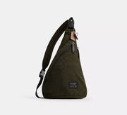 Coach Lachlan Sling In Signature Nylon - Dark Moss