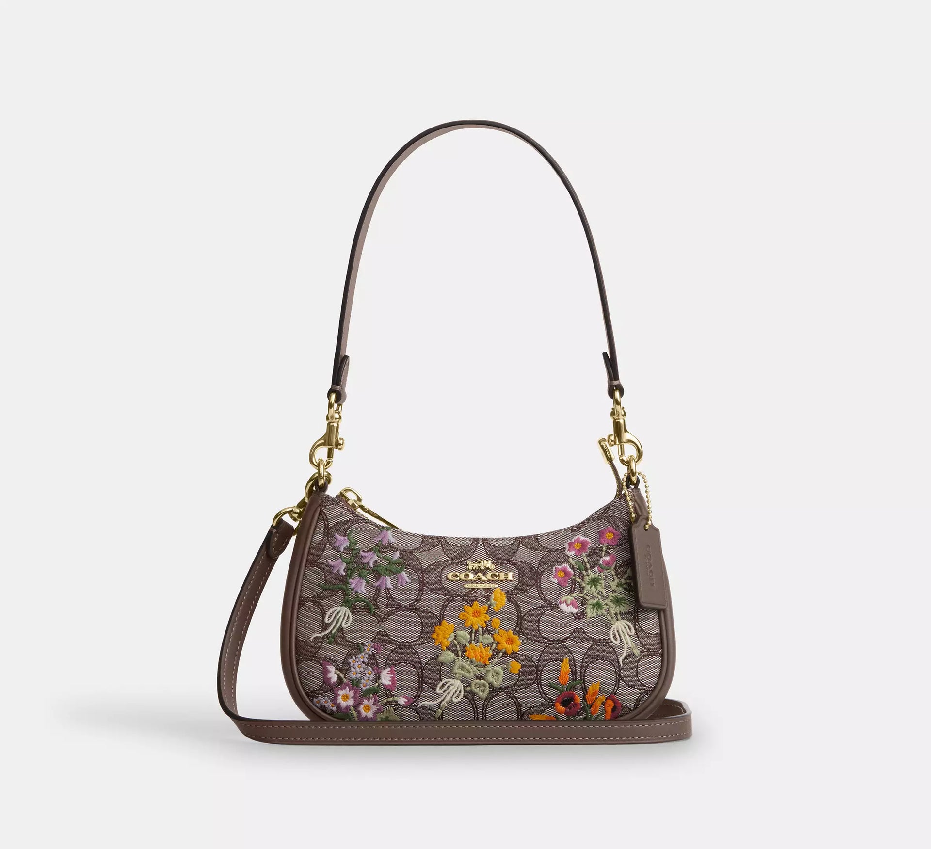 Coach Teri Mini Crossbody Bag In Signature Jacquard With Floral