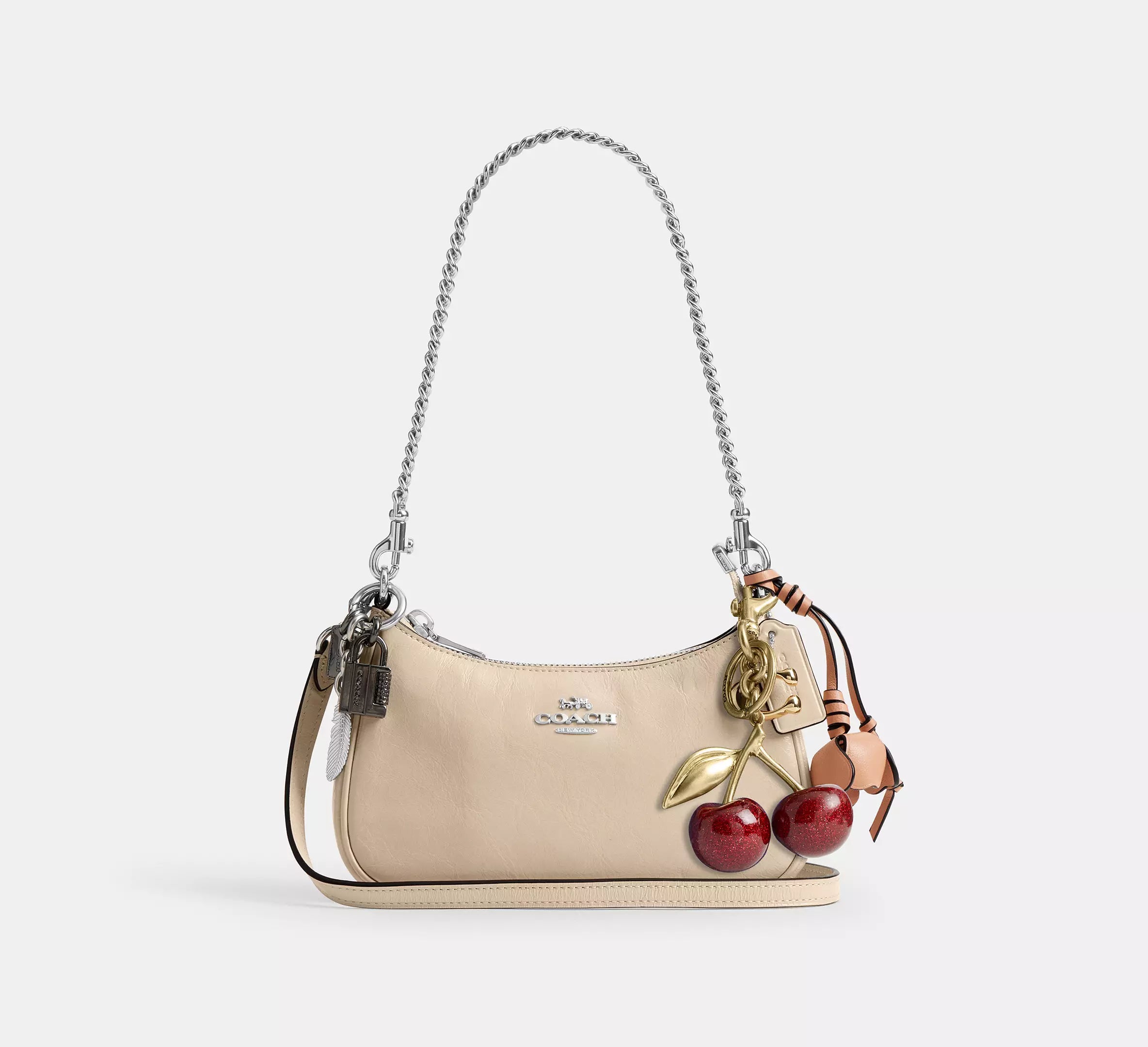 Coach Teri Mini Crossbody Bag With Charms - Silver/Ivory