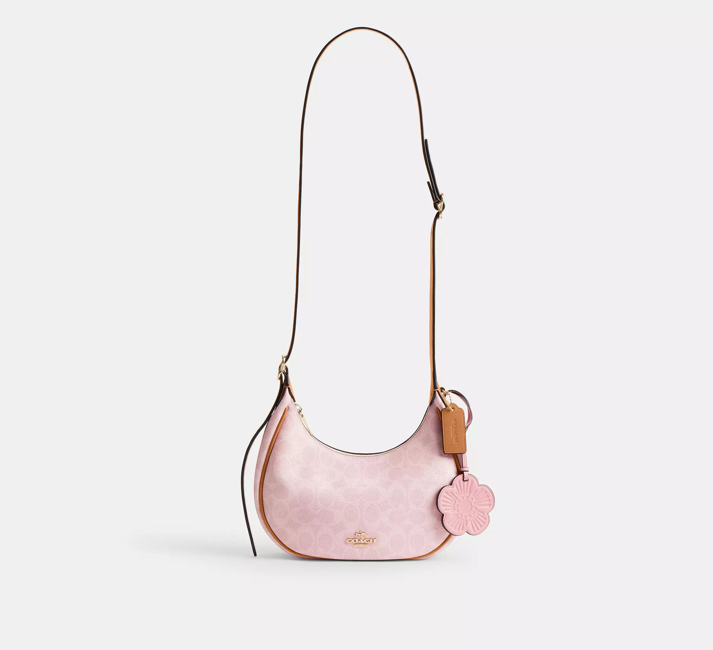 Coach Emily Shoulder Bag In Signature With Charms - Gold/Powder