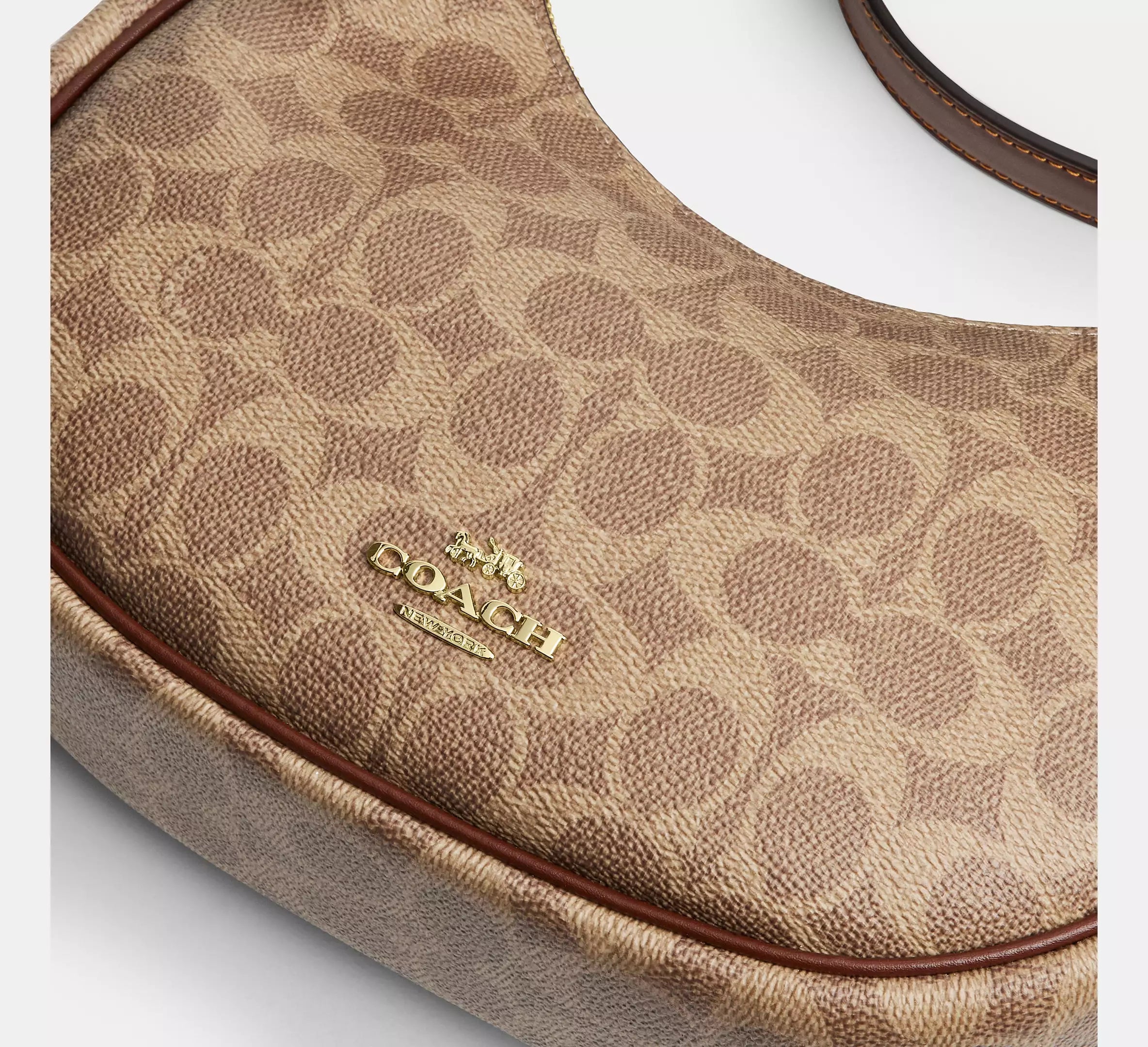Coach Emily Shoulder Bag In Signature - Gold/Tan/Brown – Kanadadan