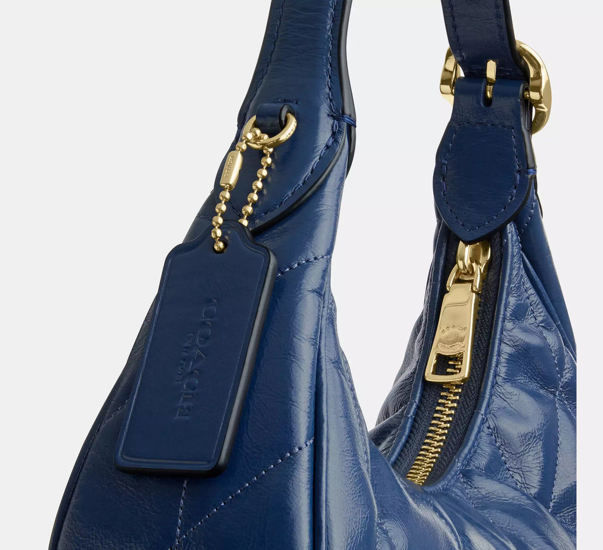 Coach Emily Shoulder Bag With Quilting   -  Gold/Deep Blue