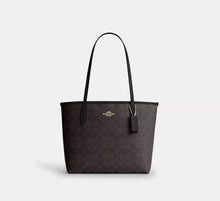 Coach  Medium City Tote Bag In Signature  -  Gold/Walnut/Black- Hemen Teslimde
