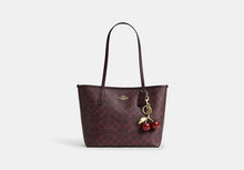 Coach  Medium City Tote Bag In Signature  - Sgnature canvas/Gold/Black Currant