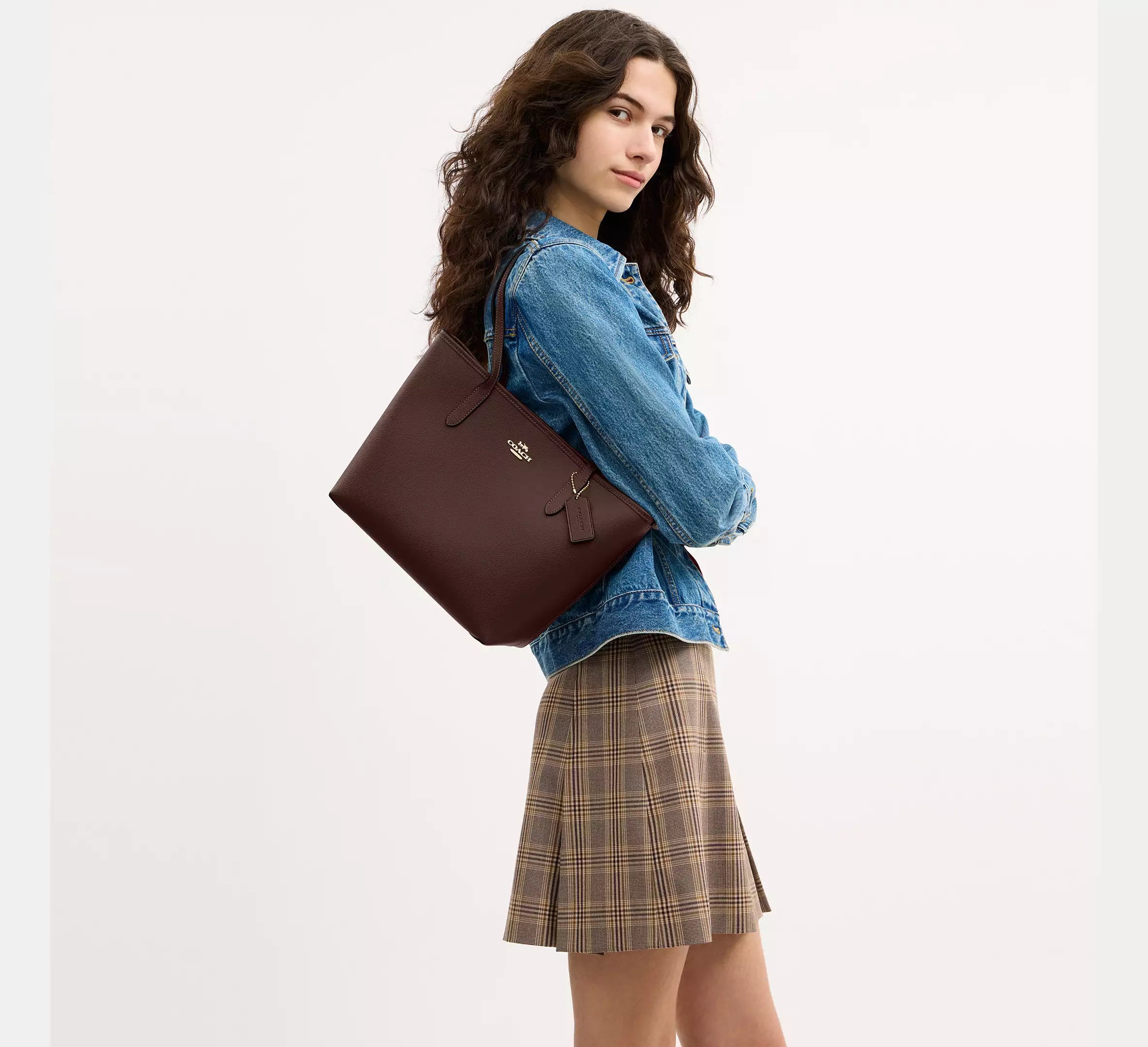 Coch Medium City Tote Bag  -  Gold/Maple
