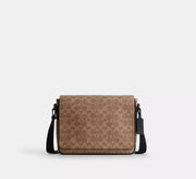 Coach Jack Messenger Bag In Signature - Gunmetal/Tan/Black