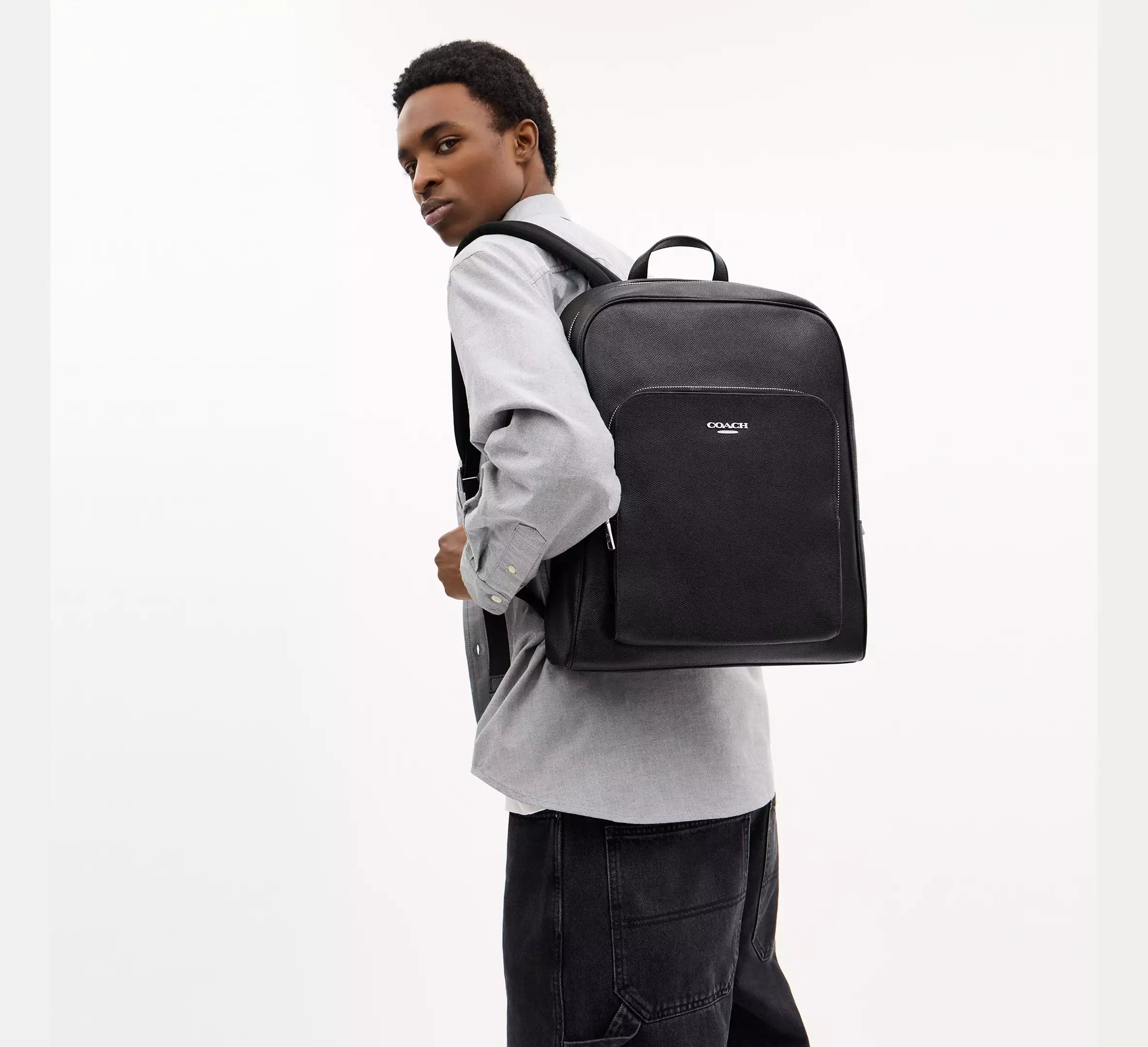 Coach Aiden Backpack  -  Silver/Black