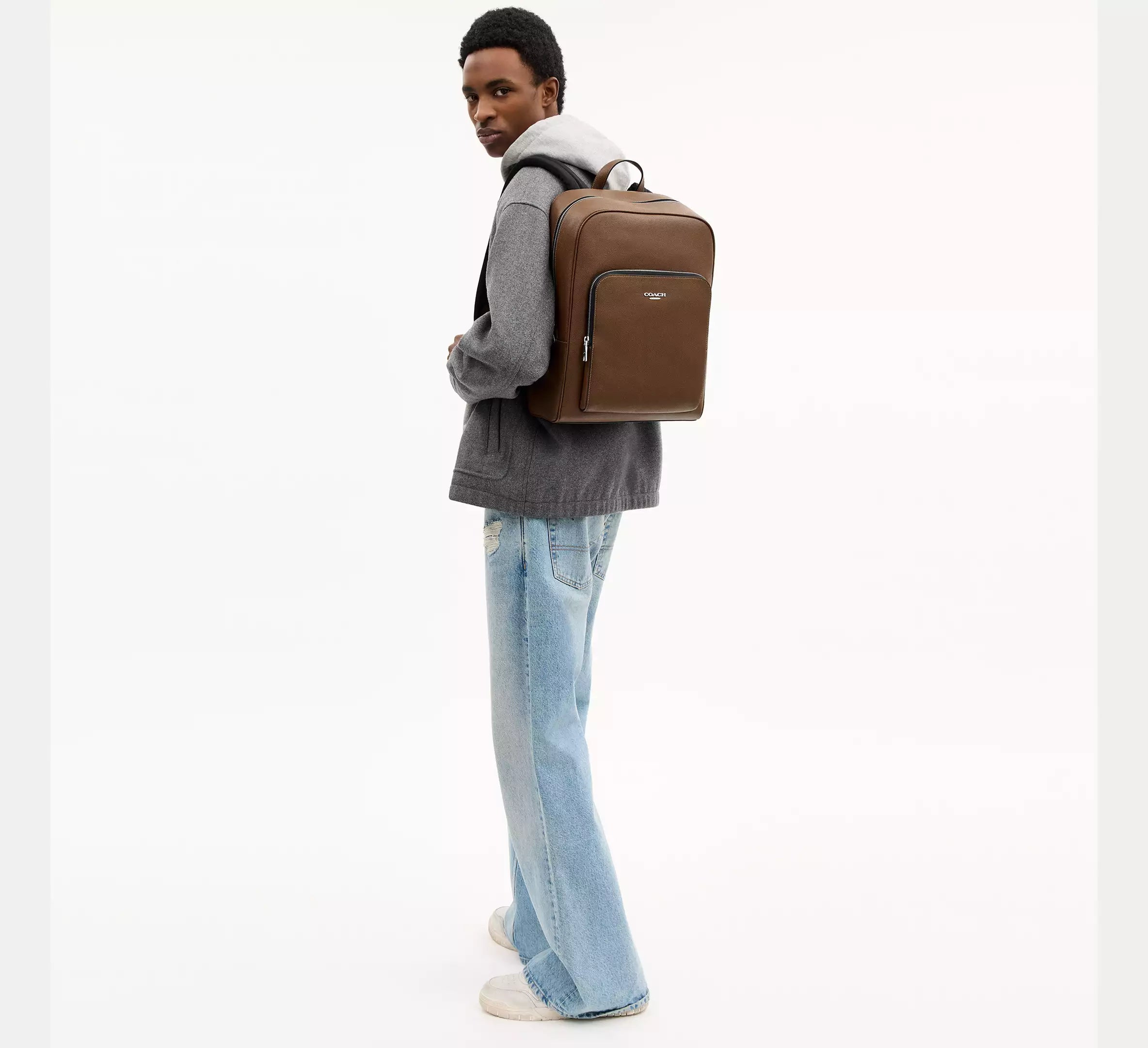 Coach Aiden Backpack  -  Silver/Chestnut