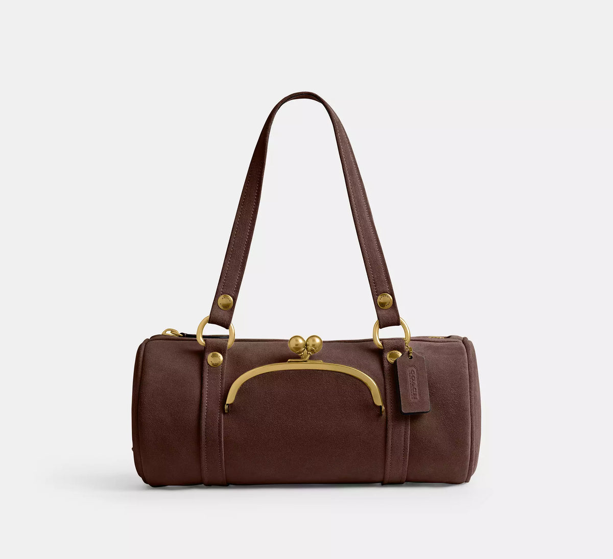 Coach Kisslock Barrel Bag -  Brass/Dark Chocolate