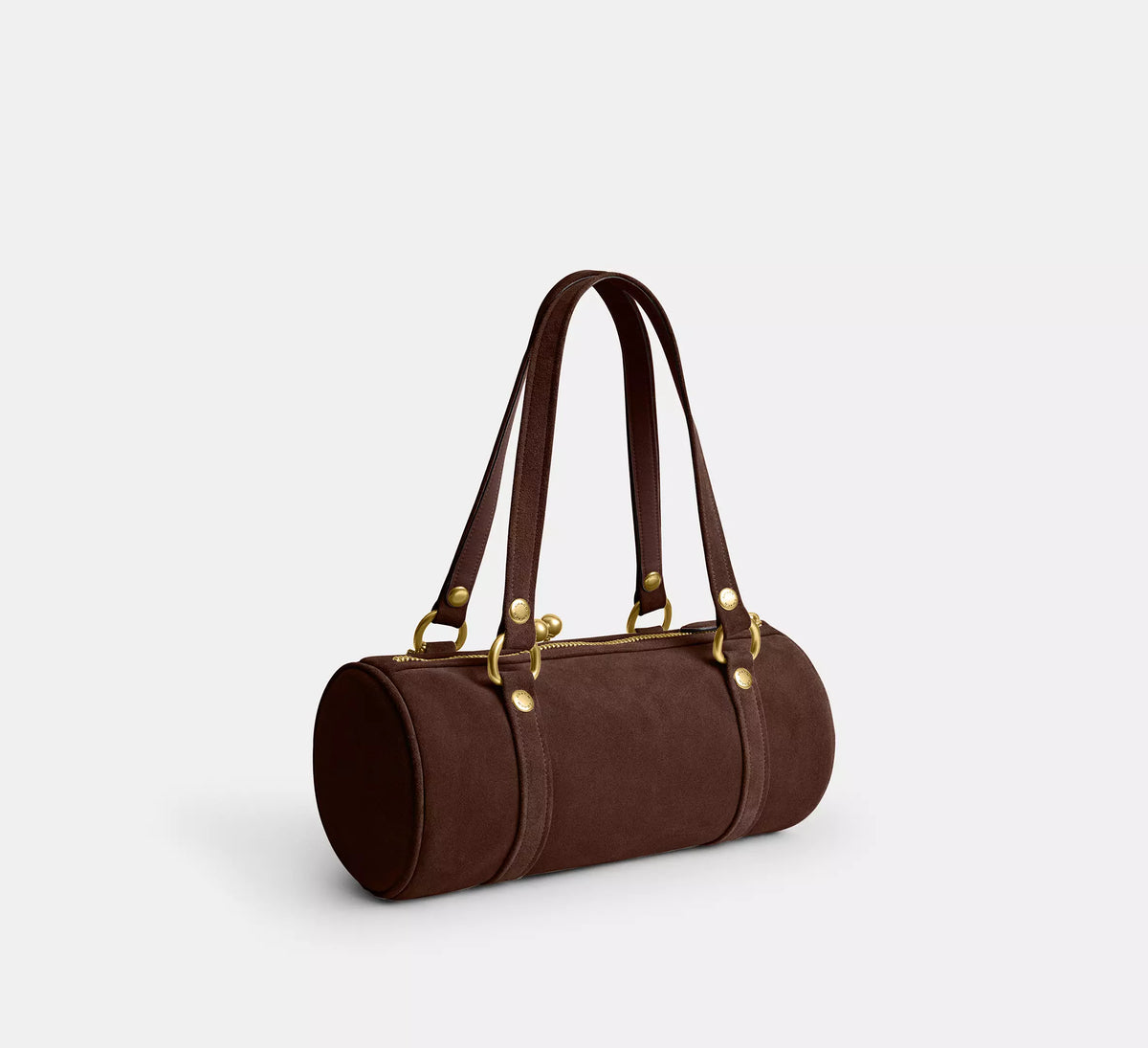 Coach Kisslock Barrel Bag -  Brass/Dark Chocolate