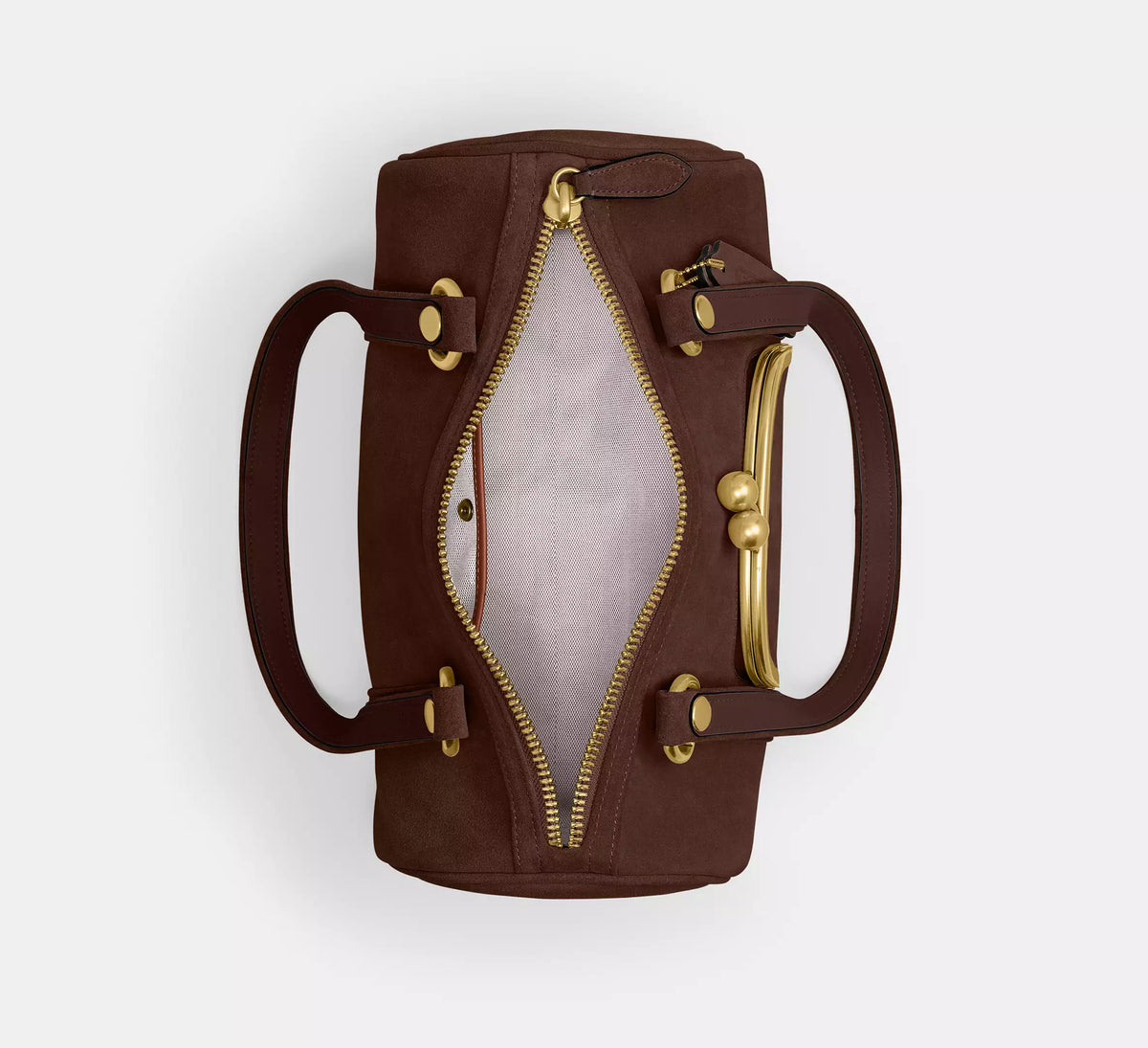 Coach Kisslock Barrel Bag -  Brass/Dark Chocolate