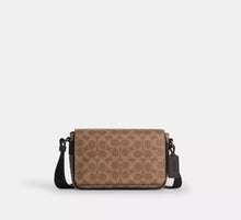 Coach Jack Small Flap Crossbody Bag In Signature - Gunmetal/Tan/Black