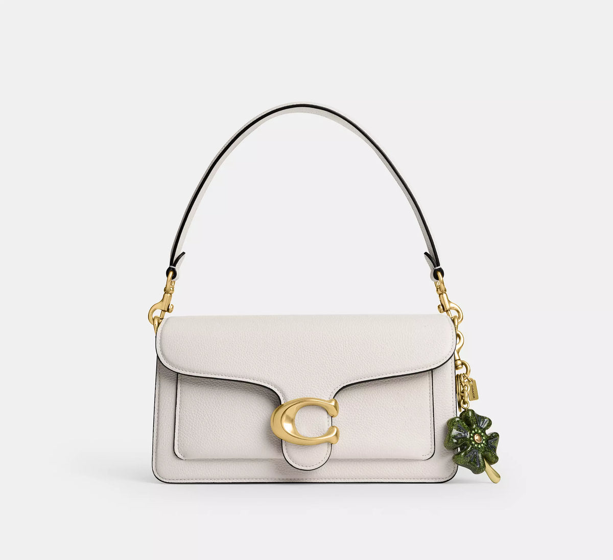 Coach Four Leaf Clover Bag Charm  -   Brass/Green Multi