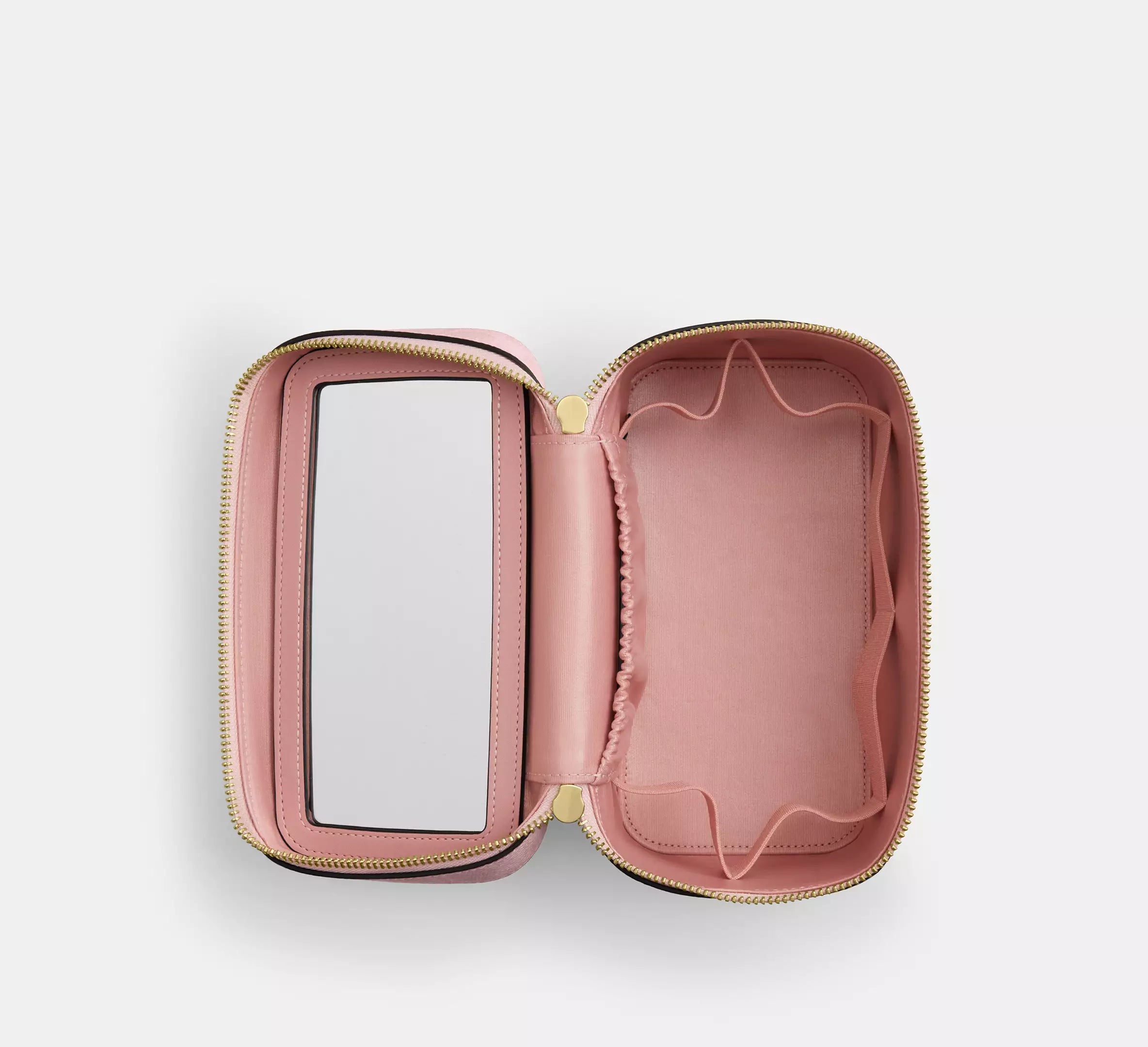 Coach Cosmetic Case In Signature - Gold/Powder Pink