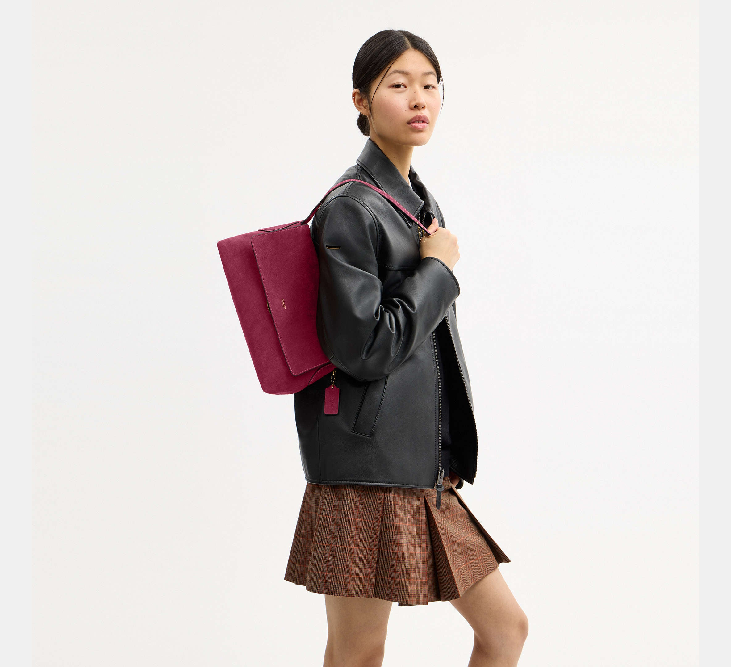 Coach Chelsea Shoulder Bag 30  -  Brass/Dark Fuchsia