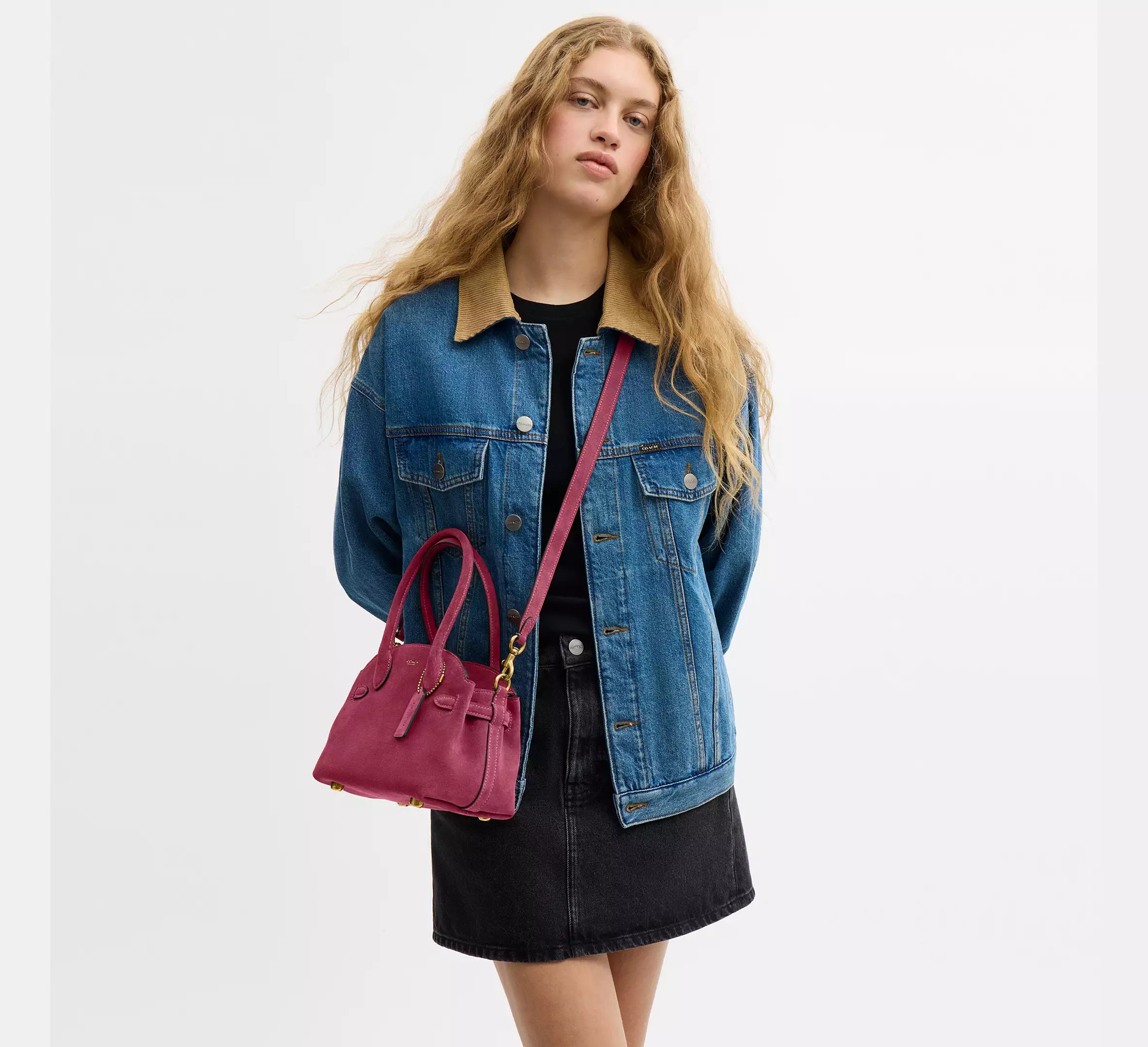 Coach Soft Empire Carryall Bag 21  -   Brass/Dark Fuchsia