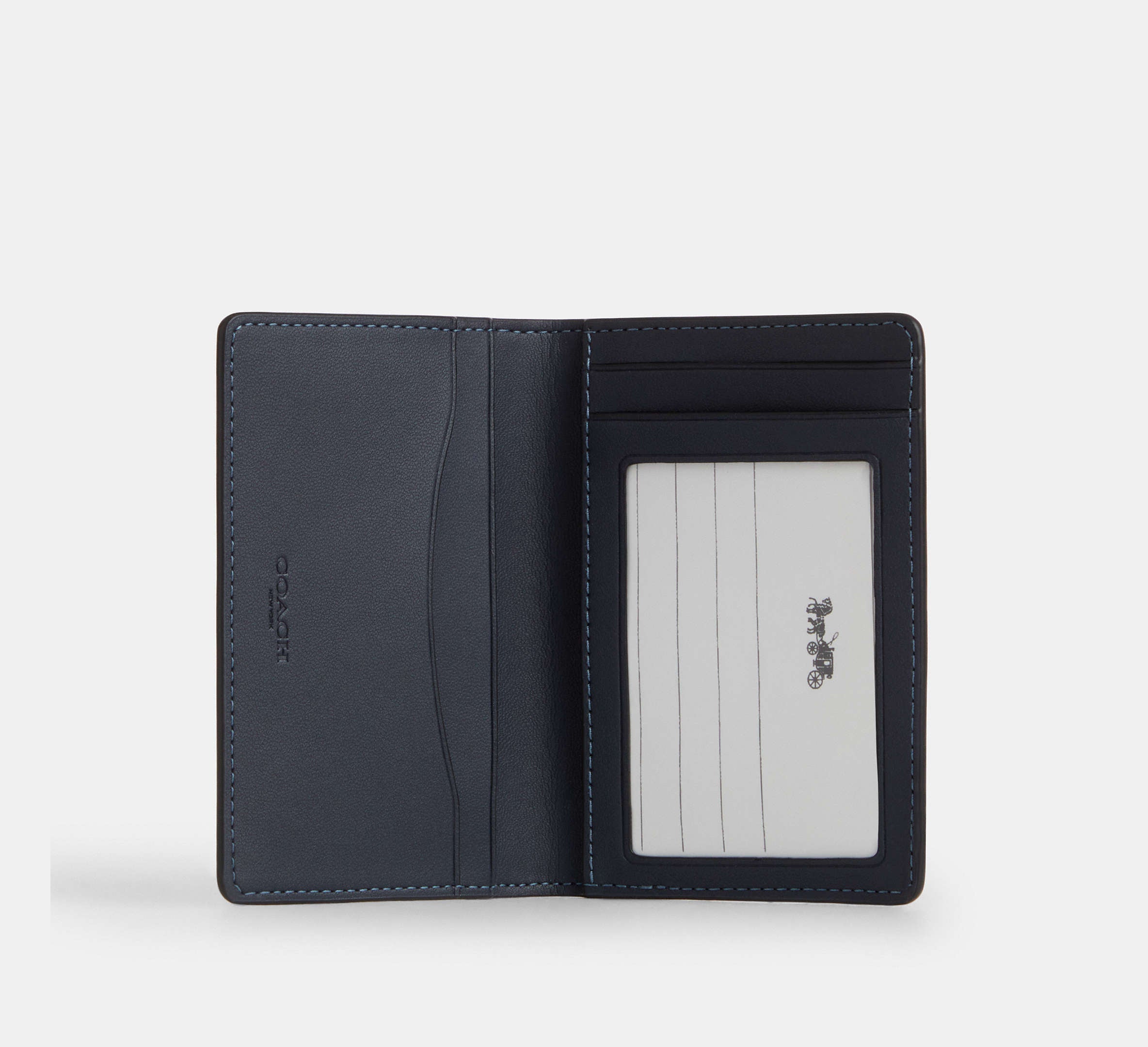Coach Id Card Wallet In Ombre Signature - Blue