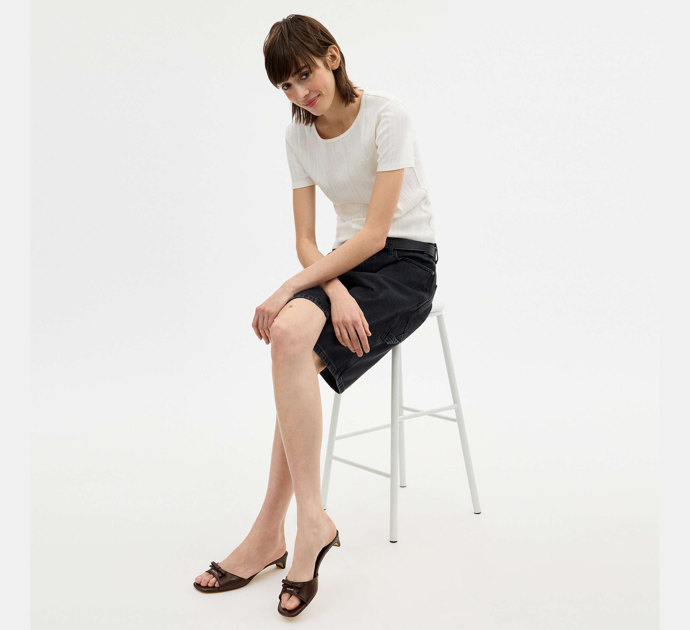 Coach Bow Kitten Heel Sandal  -  Maple