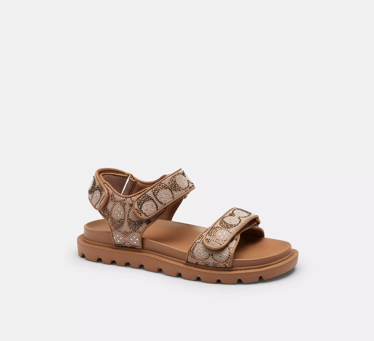 Coach Brynn Sandal In Crystal Signature Jacquard   -   Tan