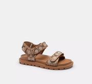 Coach Brynn Sandal In Crystal Signature Jacquard   -   Tan