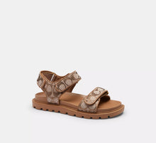 Coach Brynn Sandal In Crystal Signature Jacquard   -   Tan