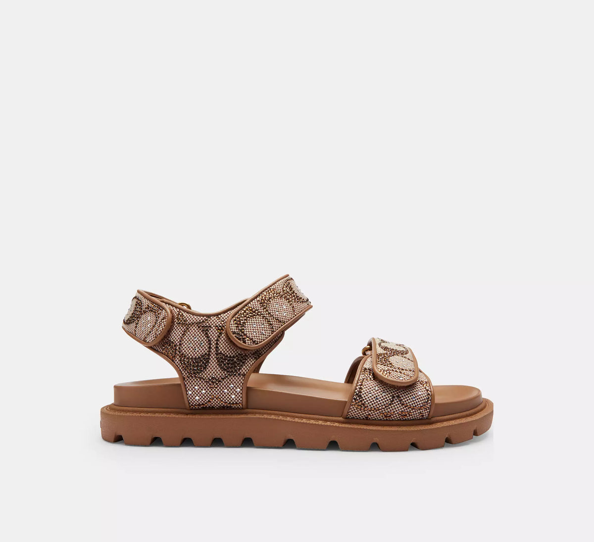 Coach Brynn Sandal In Crystal Signature Jacquard   -   Tan