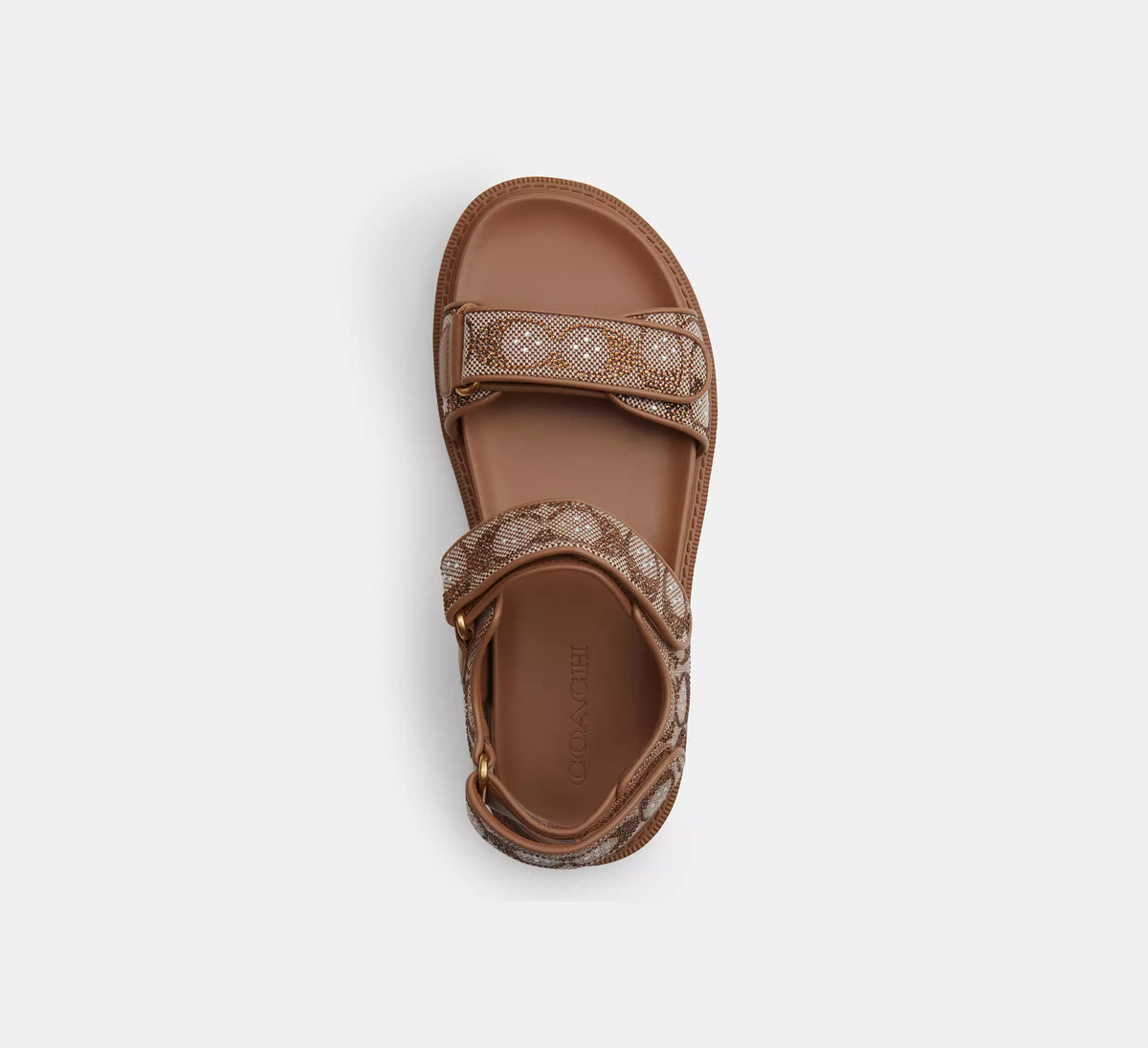 Coach Brynn Sandal In Crystal Signature Jacquard   -   Tan
