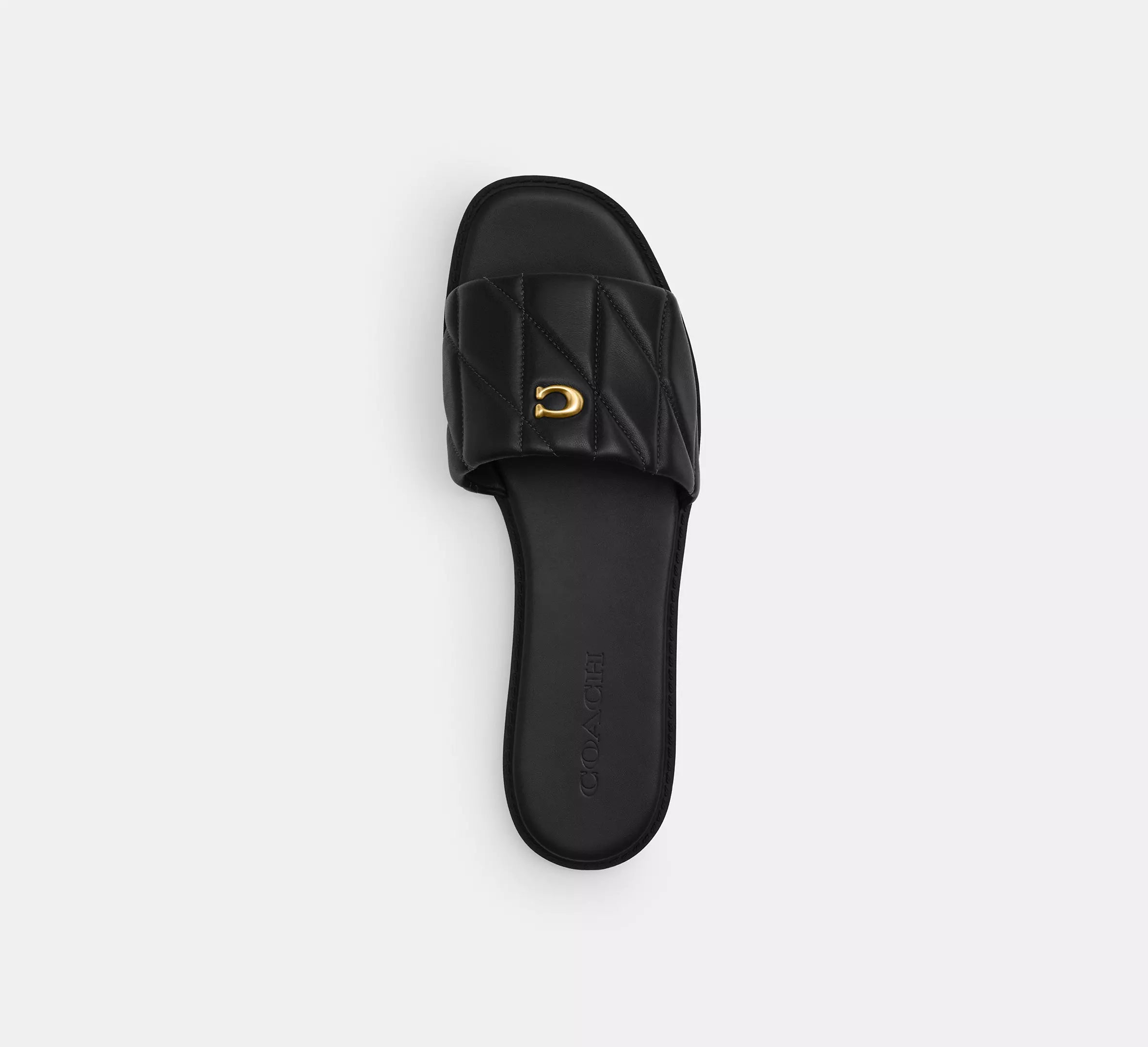 Coach Holly Sandal With Quilting  -   Black