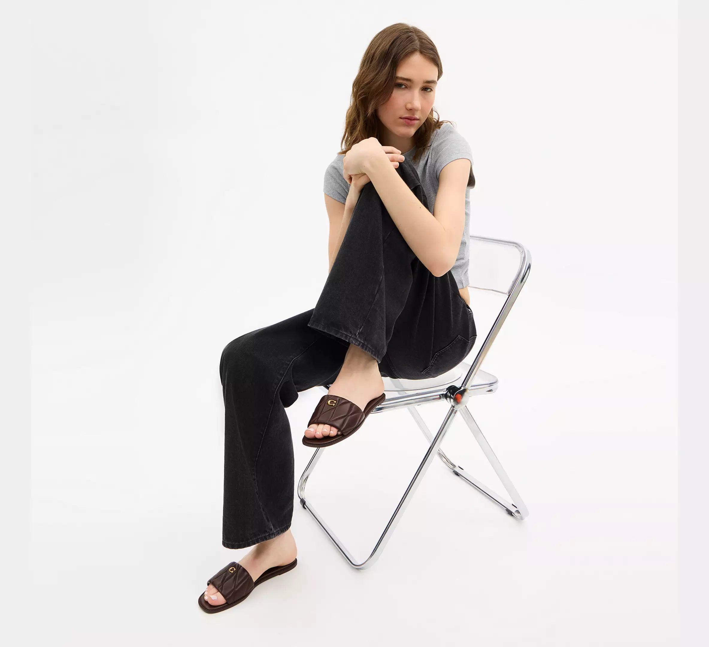 Coach Holly Sandal With Quilting  -  Maple