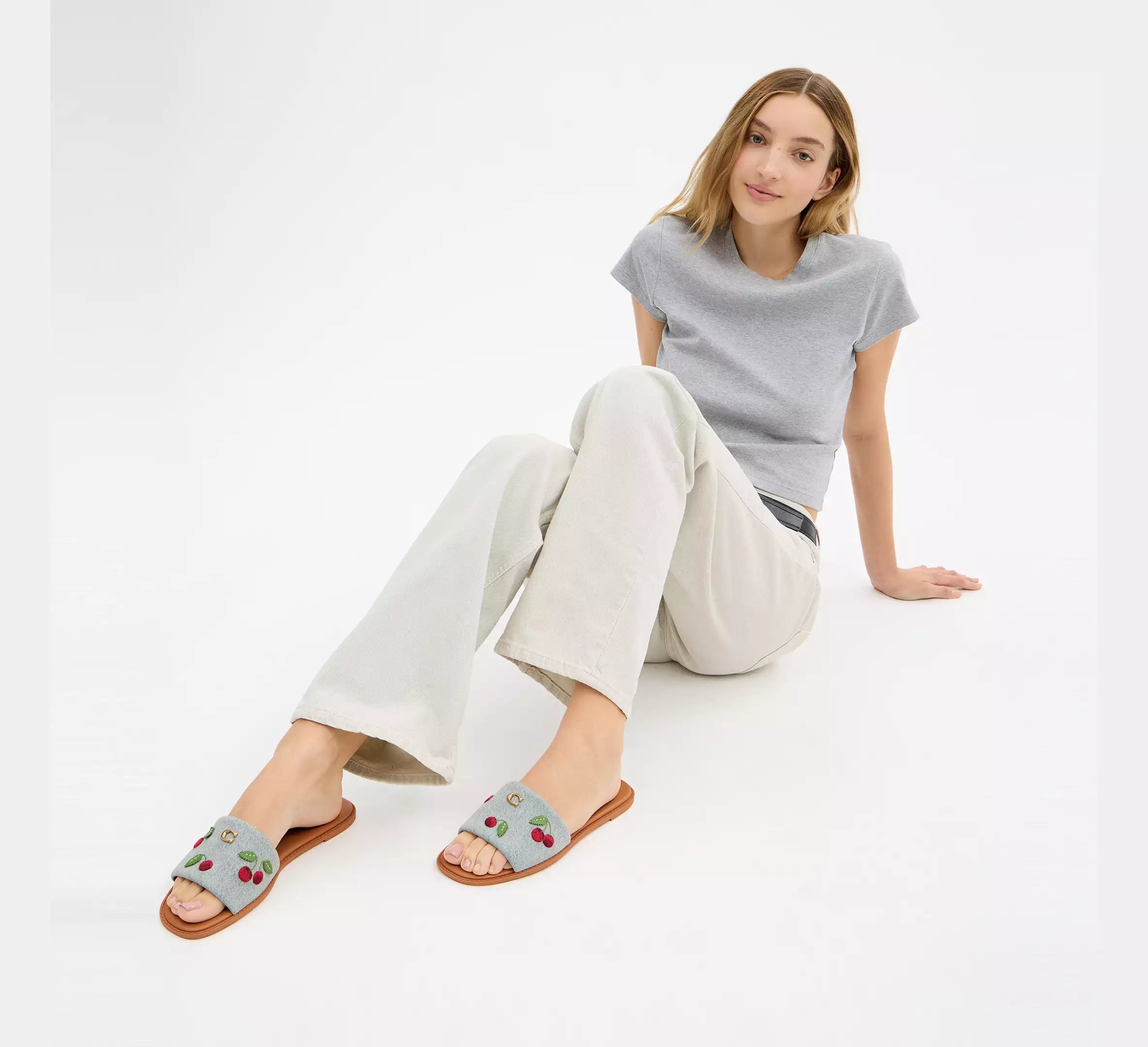 Coach Holly Sandal With Cherries  -  denim/Denim Multi
