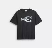 Coach Hardware Relaxed T-Shirt In Organic Cotton  -  Black
