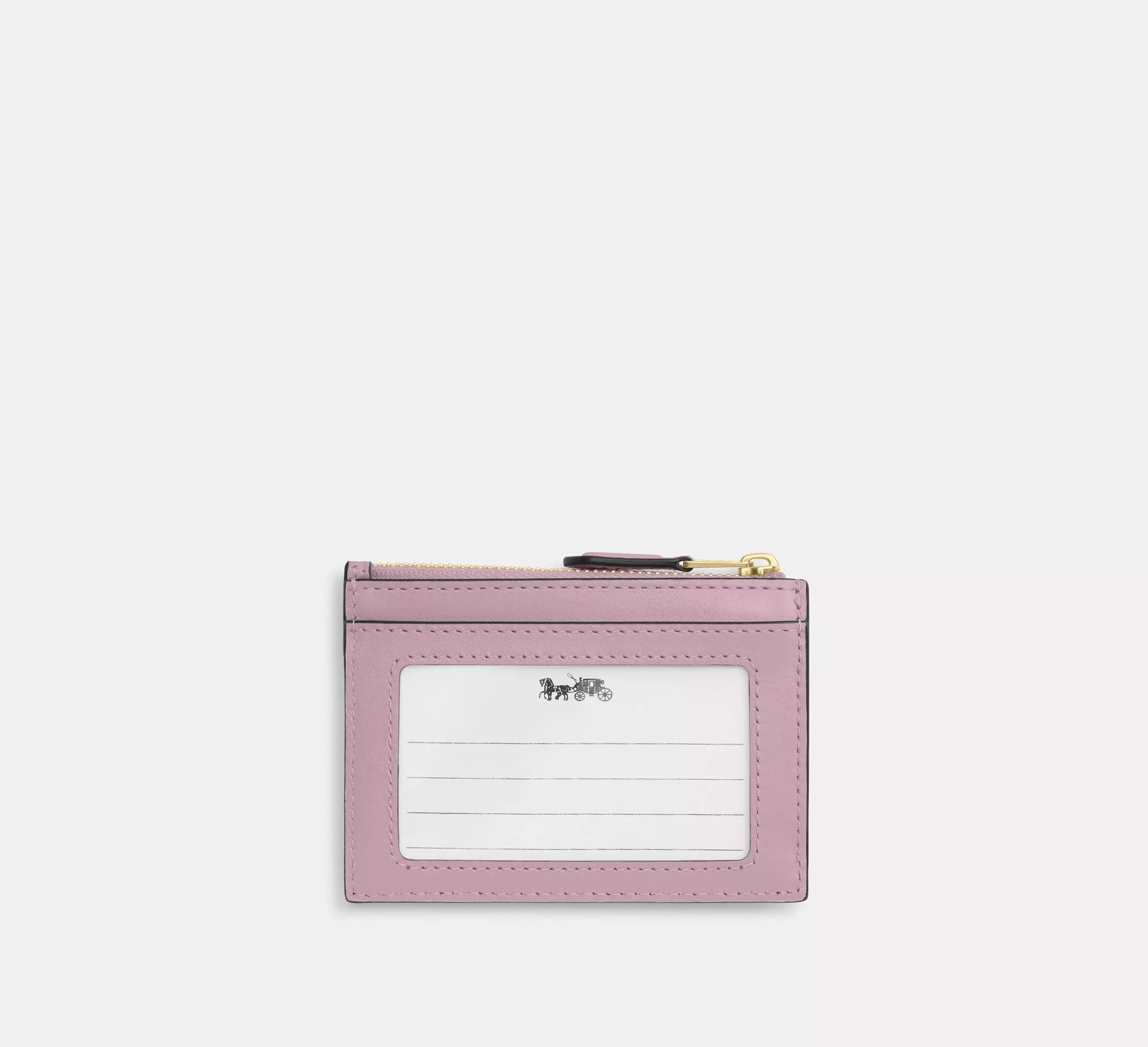 Coach Mini Skinny Id Case With Quilting  -  Gold/Carnation